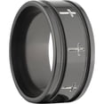 thumbnail image 3 of 10mm Flat Black Zirconium Ring with Milled Crosses Inside Two Grooves, 3 of 3