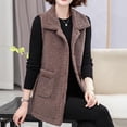 thumbnail image 2 of Gaexia Vest for Women ,Women Shearling Vest Stand Collar Slim Fit Autumn Winter Fashion Outerwear Warm Lined Jacket Coat, 2 of 7