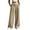Khaki, variant on cocolona Womens Casual Patchwork Dress Pants Elastic Waist Straight Wide Leg Commute Yoga Pants with Pockets