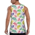 thumbnail image 3 of Easygdp Colorful Pattern With Cute Chameleons Men's Tank Top, Sleeveless Muscle T Shirts, Breathable, Quick-Dry, Loose for Gym, Running, Fitness - Medium, 3 of 9