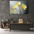 thumbnail image 5 of Mudket Yellow Flowers on Grey Background Canvas Wall Art, Framed Floral Print, Ready to Hang Wall Decor for Living Room Bedroom, Modern Botanical Artwork - 12"L x 8"W, 5 of 10