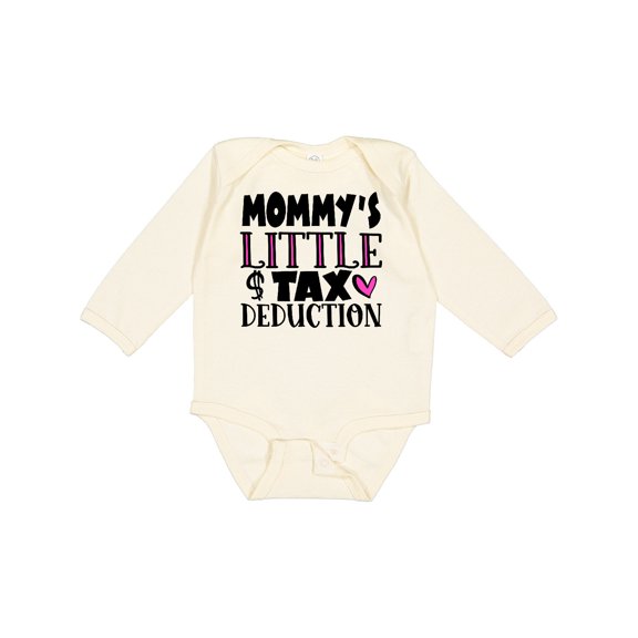 Inktastic Mommy's Little Tax Deduction Pink Hearts Boys or Girls Long Sleeve Baby Bodysuit