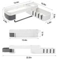 thumbnail image 2 of Torubia Adhesive Shower Caddy Expandable Bathroom Storage Shelf with Hooks Wall Mounted Kitchen Spice Rack Organizer No Drilling Shower Shampoo Holder 4 Clear Adhesive Stickers Affordable Gift, 2 of 7