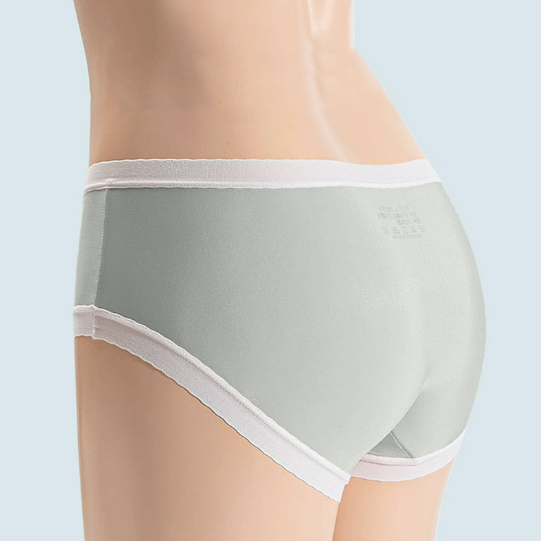 CAICJ98 Womens Underwear Women Silk Panties Cotton Crotch Mid