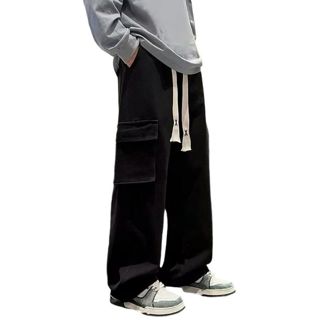 Pantalon Cargo en Denim Style Rue avec Multiples Poches pour Homme, Tenue Décontractée d'Extérieur au Quotidien