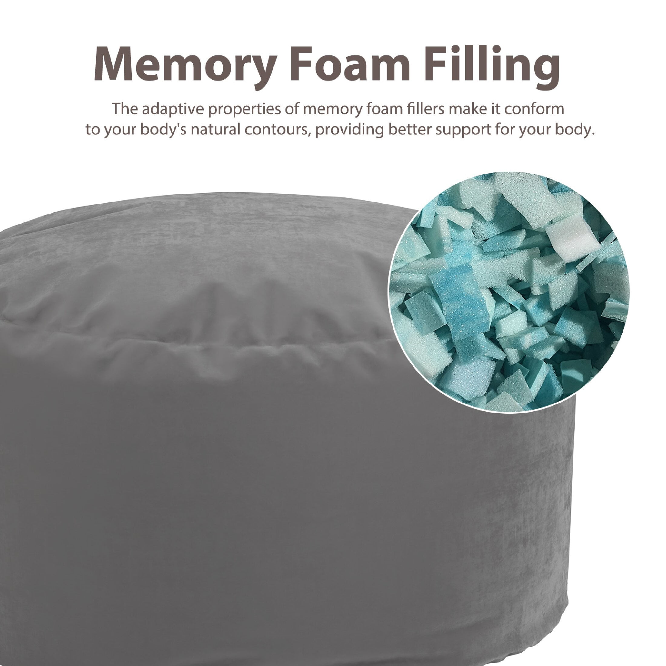 CONCETTA Bean Bag Chair Beanbag for Adults and Kids, Oversized Beanbag for Gaming Reading Foam Filled Couch Furniture with Soft Removable Cover, 4 Feet, Dark Grey