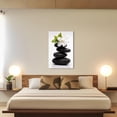 thumbnail image 4 of ZHONGYUTONG Zen Canvas Wall Art Black Stones with Magnolia Blossoms Picture Prints Nature Spiritual Painting Spa Artwork for Meditation Room Decor Framed (24.00" x 36.00"), 4 of 6