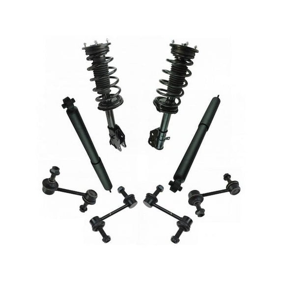 Front and Rear Shock Strut Coil Spring Sway Bar Link Kit 8 Piece - Compatible with 2007 - 2010 Ford Edge 2008 2009