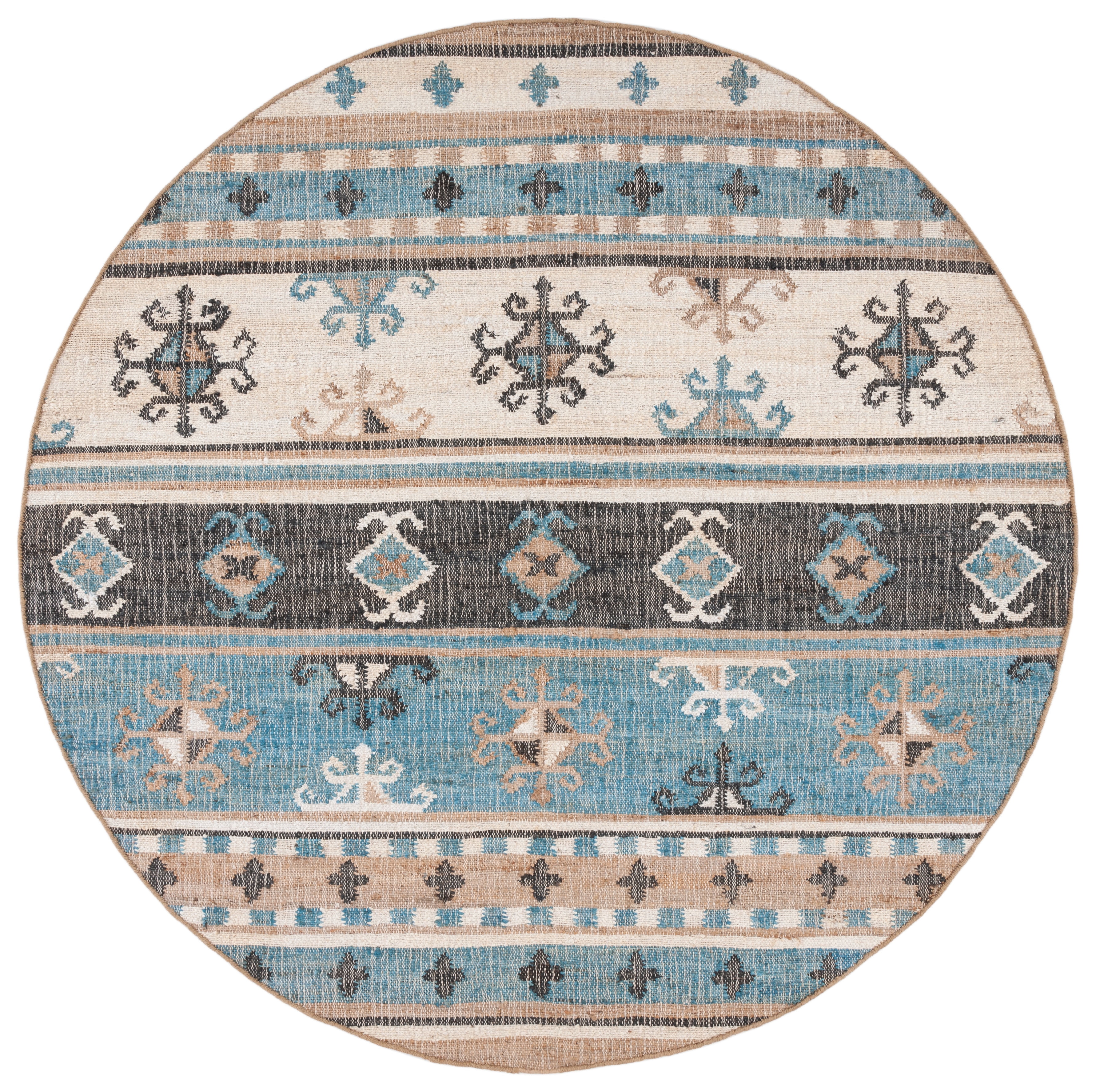 Safavieh Kilim Elsie Tribal Area Rug, Blue/Ivory, 7' x 7' Round