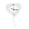 thumbnail image 4 of WLPZXP Heart Shape Wall Clock Sturdy Acrylic for Housewarming Gift Office Classroom Silver, 4 of 9