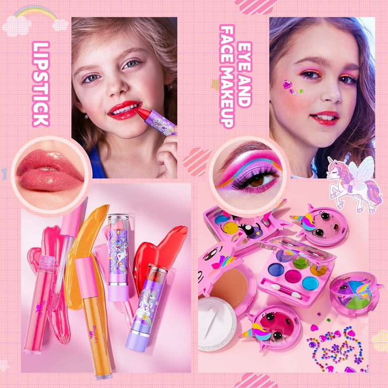 GORISPI Kids Makeup Kit, Washable, Unicorn Cosmetic Case - Walmart.com