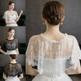 thumbnail image 3 of TIERPOP Womens Embroidery Floral Lace Shawl Wrap Wedding Bridal Bolero Flapper Cover Up See-Through Prom High Low Shrug Cape Tulle Jacket, 3 of 13