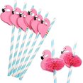 thumbnail image 1 of Flamingo Paper Straw Decorations, 50-Pack Disposable Cocktail Straws Decoration Party, 1 of 5