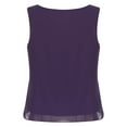 thumbnail image 2 of JanJean Débardeur d'Été Décontracté Sans Manches pour Femmes, Léger, en Chiffon, Col Rond, Violet TTG, 2 of 6
