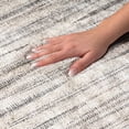 thumbnail image 3 of Addison Rugs Dream Shag Premium Machine Washable Transitional Textured Stripes Beige Round Rug, 8' x 8', 3 of 8