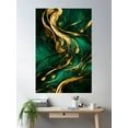 thumbnail image 2 of Forest Green And Gold Poster Wall Art, Modern Wall Decor, 16x24 UNFRAMED, 2 of 3
