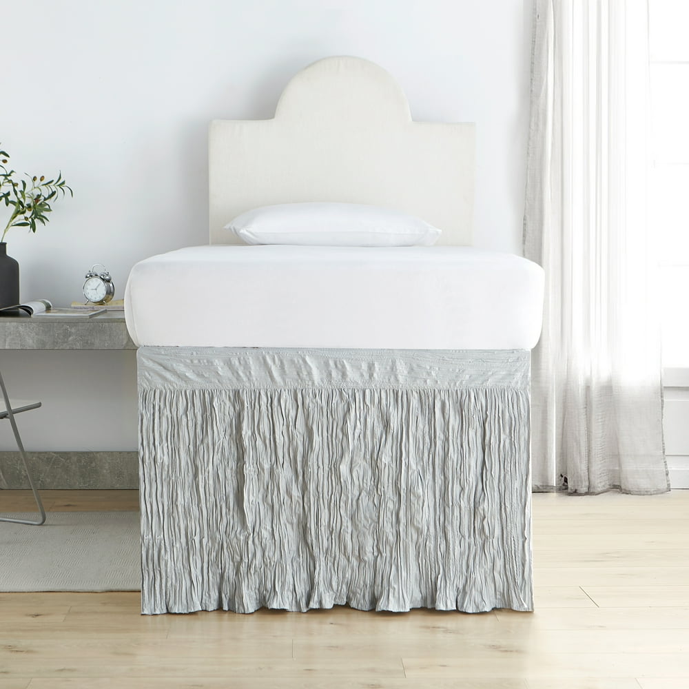Crinkle Bed Skirt Twin XL Glacier Gray