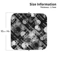 thumbnail image 3 of Pofeuu Seamless Pattern With Skulls Print Leather Coasters Set of 6, Round Cups Mugs Mat Pad for Home Kitchen Heat Resistant Drink Coasters,Square, 3 of 7