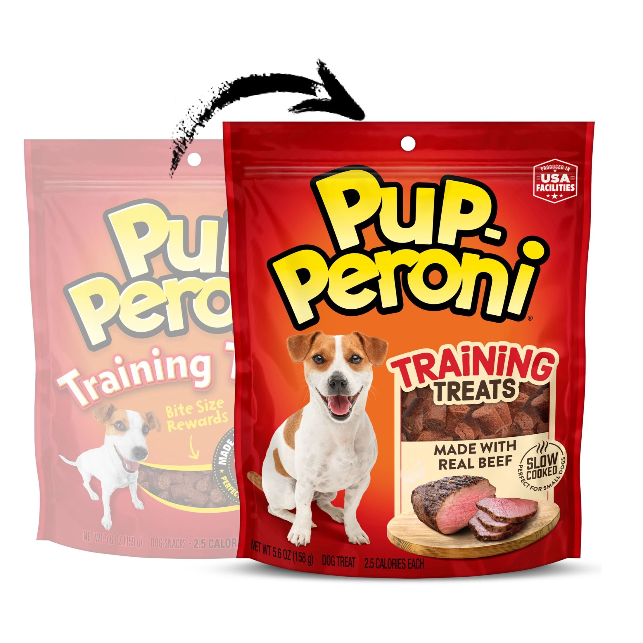 (4 pack) Pup Peroni Dog Training Treats Made With Real Beef, 5.6 oz Bag