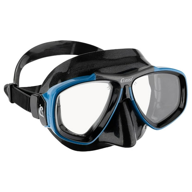Visor Máscara Adulto CRESSI Focus Negro/Azul Dos Lentes Transparentes Graduables