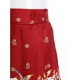 thumbnail image 4 of Yruioon Girls Horse Face Skirts Chinese Traditional Skirts Vintage A-line Pleated Long Skirt Red 140, 4 of 7