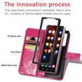 thumbnail image 3 of Wallet Cover for Galaxy Z Fold 4, Clover Embossed Magnetic Closure Premium PU Leather [Folio Flip][Kickstand][Card Slots][Wrist Strap][Kickstand]Phone Cover for Samsung Galaxy Z Fold4 5G, Rose, 3 of 10