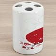 thumbnail image 1 of Japanese Ceramic Toothbrush Holder, Japanese Culture Inspired Art Cherry Blossom Sakura Tree Eastern, Decorative Versatile Countertop for Bathroom, 4.5" X 2.7", Vermilion Black White, 1 of 4