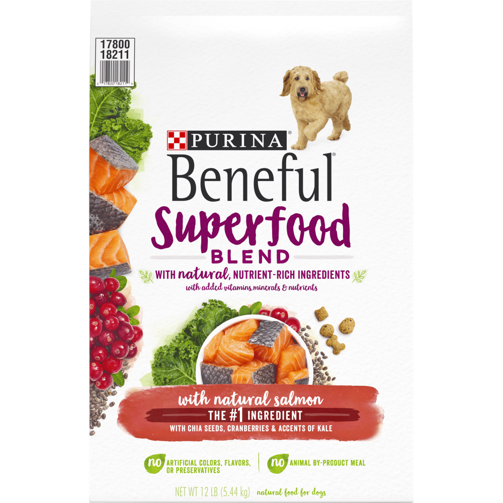 Purina Beneful Natural Dry Dog Food, Superfood Blend With Salmon, 12 lb. Bag