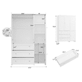 thumbnail image 2 of Richya Wardrobe Closet Armoire Storage Cabinet 3 Doors with Hanging Rod for Hanging Clothes Bedroom Large Capacity Tall Freestanding Armoire Organizer with Shelves particle board, 2 of 9