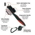 thumbnail image 3 of Durable Golf Accessories Double Sided Portable Cleaning Tool Clip To Bag Golf Club Brush Groove Cleaner GREEN, 3 of 8
