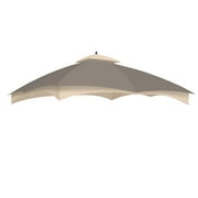 Yescom 10x12 Ft UV30+ 2-Tier Canopy Top Replacement for Lowe's Allen Roth Gazebo #GF-12S004B-1 Beige+Coffee
