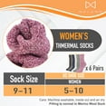 thumbnail image 4 of 6 Pairs Women's Wool Merino Winter Thermal Boot Insulated Heated Socks For Cold Weather Outdoor Activities Shoe Size 5-10, 4 of 8