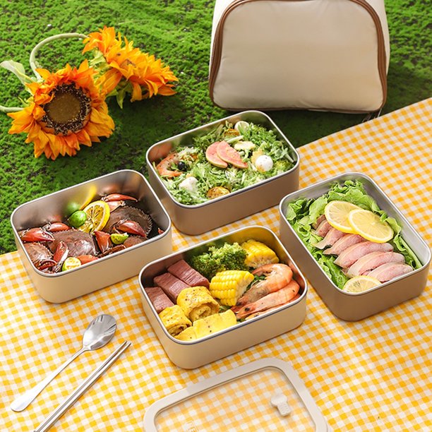 XWSHYW Almacenamiento y Organización de La Cocina. Fiambrera Bento En Adultos 1200 Ml, a Prueba de Fugas, Apta de Microondas, Sensor de Temperatura Inteligente