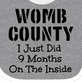 thumbnail image 4 of Inktastic Womb County I Just Did 9 Months on the Inside Boys or Girls Baby Bib, 4 of 4