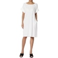 thumbnail image 1 of Robe T-Shirt Midi Longueur Genou à Manches Courtes Ajustée pour Femmes, 1 of 6