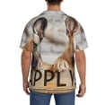 thumbnail image 5 of Cauagu Cute Bulldogs Apply Men's Short Sleeve Button Down Hawaiian Shirt for Men Bowling Shirts Casual Summer Beach Shirt,Large, 5 of 6