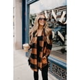 thumbnail image 5 of Womens Flannel Plaid Shirts Roll Up Long Sleeve Pockets Mid-Long Casual Boyfriend Shirts, 5 of 6
