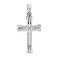 thumbnail image 4 of Sterling Silver Rhodium Diamond Cross Pendant Charm, 4 of 4