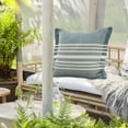 thumbnail image 2 of Ox Bay Bailey 24" x 24" Blue/White Striped Polyester Adult Decorative Indoor/Outdoor Throw Pillow, 2 of 9