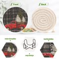 thumbnail image 7 of 6 Pcs Drink Coasters with Holder 3.94in Woven Coasters for Drinks Red Truck with Christmas Tree Coaster Set for Protection Table, 7 of 7