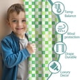 thumbnail image 3 of Blackout Kids Curtains,Green Yellow Checkerboard Checkered Pattern Childrens Insulated Curtains Set Of 2,Bedroom Essentials,Toddler Room Decor 52"x84", 3 of 5