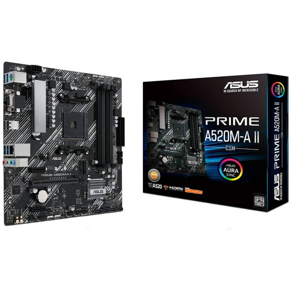 T. Madre ASUS PRIME A520M-A II/CSM, Chipset AMD AM4,Soporta: Asus PRIME A520M-A II/CSM