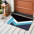 thumbnail image 4 of Blue Black Geometric Entryway Rug 2'x3'&nbsp; Non Slip Front Door Mats, Modern Abstract Lines Color Blocks Entrance Rugs Indoor Outdoor Carpet, Washable Floor Mats Small Area Rug for Bedroom Kitchen, 4 of 8