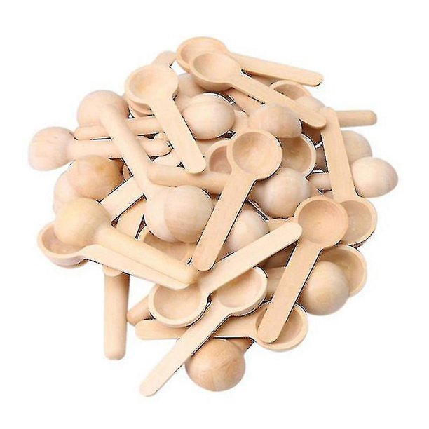 100 Uds cucharas de cocina de madera YONGSHENG color madera 7,5x2,4x1,3 cm