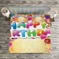 thumbnail image 3 of Ambesonne Colorful Quilted Bedspread Set 3 Pcs, Vivid Balloons Cupcake, Queen Size, Multicolor, 3 of 3