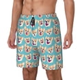 thumbnail image 1 of Balery Cute Corgi Head Bañador para hombre, shorts de playa de secado rápido con entrepierna y forro de compresión-Large, 1 of 6