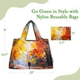 thumbnail image 2 of Wrapables Large Foldable Oil Painting Nylon Reusable Grocery Bag, Autumn, 2 of 5