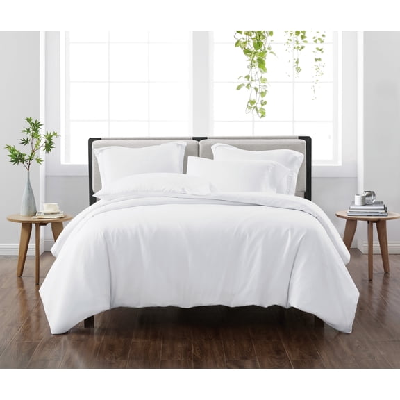 Cannon Heritage Solid 2-Piece Twin XL Duvet Set in White, Polyester , Adult, All Season, OEKO-TEX Certified
