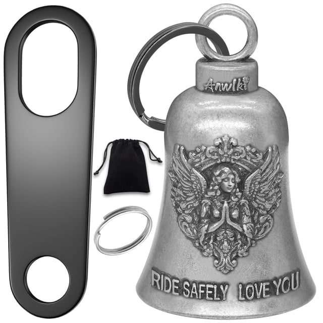 Motocicleta Guardian Luck Bell Anwlki Biker con 2 llaveros