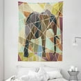 thumbnail image 1 of Elephant Tapestry, Mosaic Design African Animal in Soft Colors Wildlife Nature Safari Theme Artwork, Wall Hanging for Bedroom Living Room Dorm Decor, 60W X 80L Inches, Multicolor, by Ambesonne, 1 of 2
